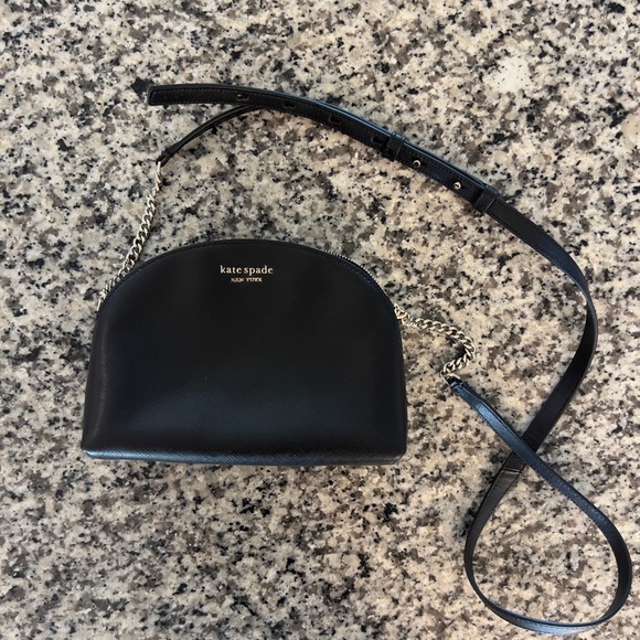 Kate Spade Spencer Double-zip Dome Crossbody Bag- Black - Picture 1 of 11
